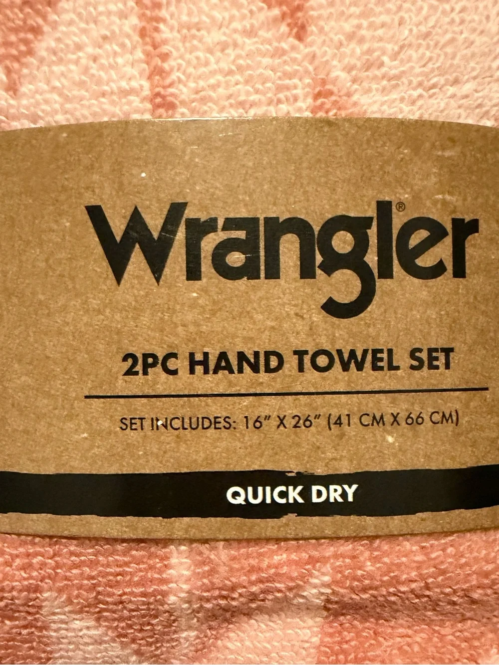 Wrangler Quick-Dry Pink Aztec Hand Towel - 2pc